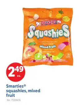 Lidl Smarties squashies, mixed fruit offer