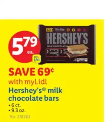Lidl Hershey's Milk Chocolate Bars offer