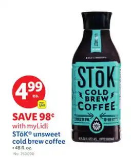 Lidl STōK unsweet cold brew coffee offer