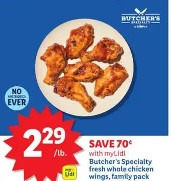 Lidl myLidl Butcher's Specialty fresh whole chicken wings, family pack offer