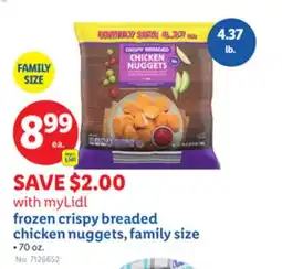 Lidl frozen crispy breaded chicken nuggets, family size offer