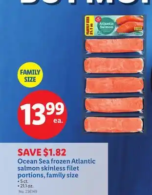 Lidl Ocean Sea frozen Atlantic salmon skinless filet portions, family size offer