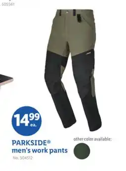 Lidl PARKSIDE men's work pants offer