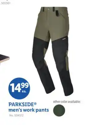 Lidl PARKSIDE men's work pants offer