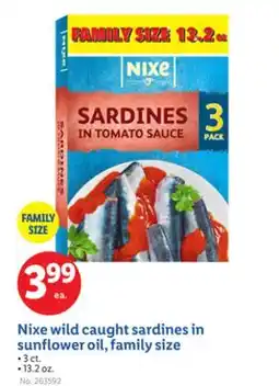 Lidl Nixe wild caught sardines in sunflower oil, family size offer