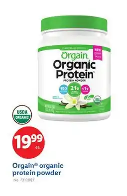 Lidl Orgain organic protein powder offer