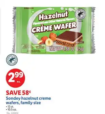 Lidl Sondey hazelnut creme wafers, family size offer