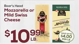 DeCicco & Sons Boar's Head Mozzarella or Mild Swiss Cheese offer