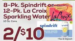 DeCicco & Sons 8-Pk. Spindrift or 12-Pk. La Croix Sparkling Water offer
