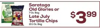 DeCicco & Sons Saratoga Old Glories or Late July Tortilla Chips offer
