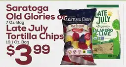 DeCicco & Sons Saratoga Old Glories or 7 Oz. Bag Late July Tortilla Chips 10.1 Oz. Bag offer