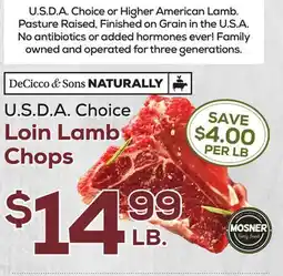 DeCicco & Sons U.S.D.A. Choice Loin Lamb Chops offer