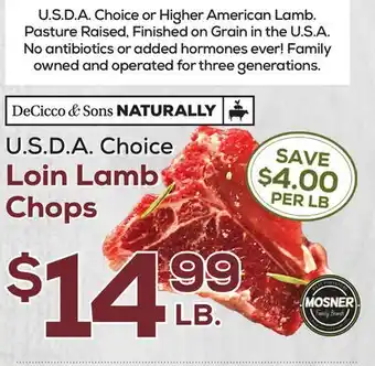 DeCicco & Sons U.S.D.A. Choice Loin Lamb Chops offer