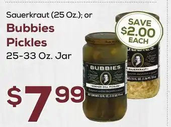 DeCicco & Sons Bubbies Pickles 25-33 Oz. Jar offer
