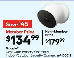 Lowe's Google Nest Cam Battery-Operated Indoor/Outdoor Security Camera offer