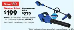 Lowe's Kobalt 40-Volt MaxV Brushless Blower and Trimmer Combo Kit offer