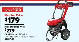 Lowe's CRAFTSMAN 2400-PSI 1.1-GPM Electric Pressure Washer offer
