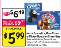 Stop&Shop Nestlé Drumstick, Oreo Cones or Mickey Mouse Ice Cream Bars offer