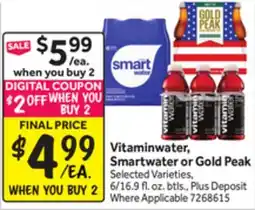 Stop&Shop Vitaminwater, Smartwater or Gold Peak offer