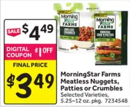 Stop&Shop MorningStar Farms Meatless Nuggets, Patties or Crumbles offer