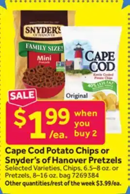 Stop&Shop Cape Cod Potato Chips or Snyder's of Hanover Pretzels offer