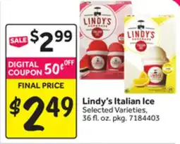 Stop&Shop Lindy's Italian Ice offer