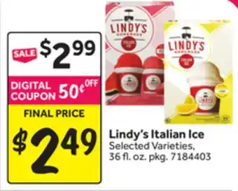 Stop&Shop Lindy's Italian Ice offer