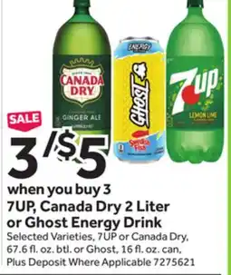 Stop&Shop 7UP, Canada Dry 2 Liter or Ghost Energy Drink offer