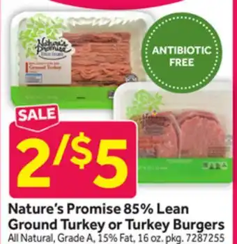Stop&Shop Nature's Promise 85% Lean Ground Turkey or Turkey Burgers offer