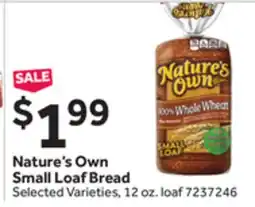 Stop&Shop Nature's Own Small Loaf Bread offer