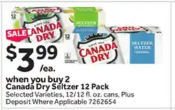 Stop&Shop Canada Dry Seltzer 12 Pack offer