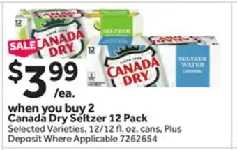 Stop&Shop Canada Dry Seltzer 12 Pack offer