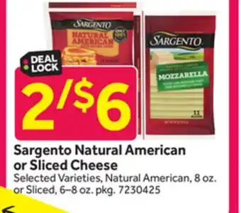 Stop&Shop Sargento Natural American or Sliced Cheese offer