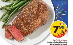 Weis Markets Pasture Raised Boneless New York Strip Steak offer