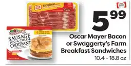 Weis Markets Oscar Mayer Bacon or Swaggerty's Farm Breakfast Sandwiches offer