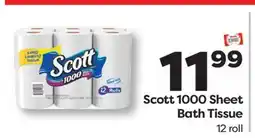 Weis Markets Scott 1000 Sheet Bath Tissue offer