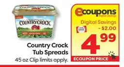 Weis Markets Country Crock Tub Spreads offer