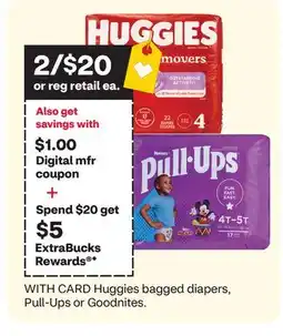 CVS Huggies bagged diapers, Pull-Ups or Goodnites offer