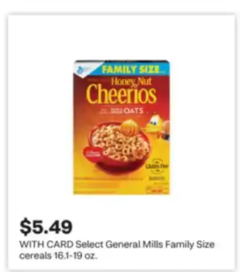 CVS Select General Mills Family Size cereals 16.1-19 oz offer