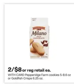 CVS Pepperidge Farm cookies 5-8.6 oz or Goldfish Crisps 6.25 oz offer