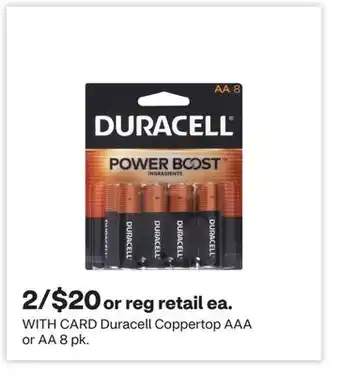 CVS Duracell Coppertop AAA or AA 8 pk offer