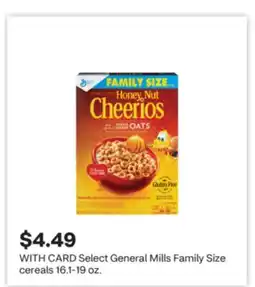 CVS Select General Mills Family Size cereals 16.1-19 oz offer