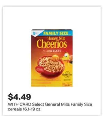 CVS Select General Mills Family Size cereals 16.1-19 oz offer