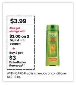 CVS Fructis shampoo or conditioner 10.2-13 oz offer