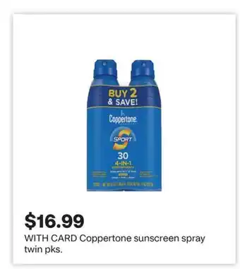 CVS Coppertone sunscreen spray twin pks offer