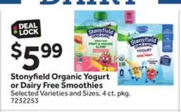 Stop&Shop Stonyfield Organic Yogurt or Dairy Free Smoothies offer