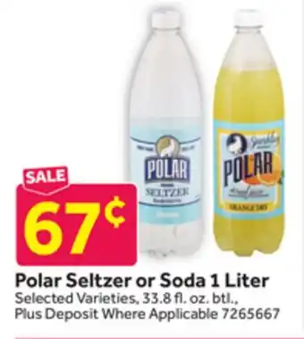Stop&Shop Polar Seltzer or Soda 1 Liter offer