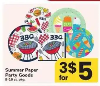 Safeway Summer Paper Party Goods offer