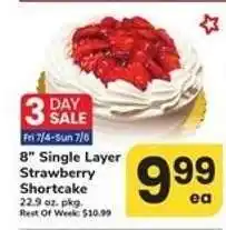 Safeway 8 Single Layer Strawberry Shortcake offer