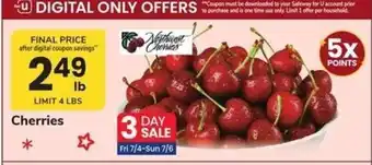 Safeway CHERRIES offer